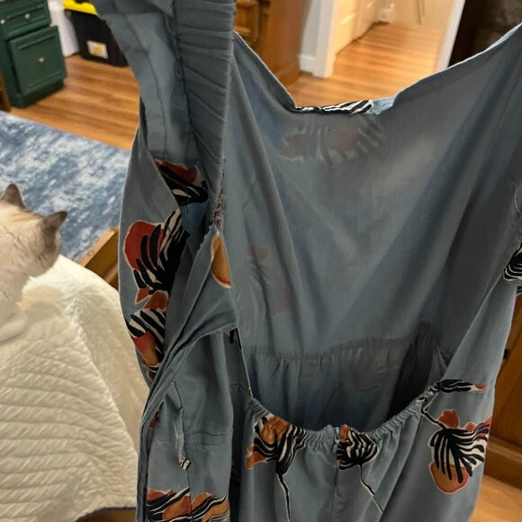 Anthropologie Bel Kazan Blue Red Floral Evie Jumpsuit - Picture 4 of 4